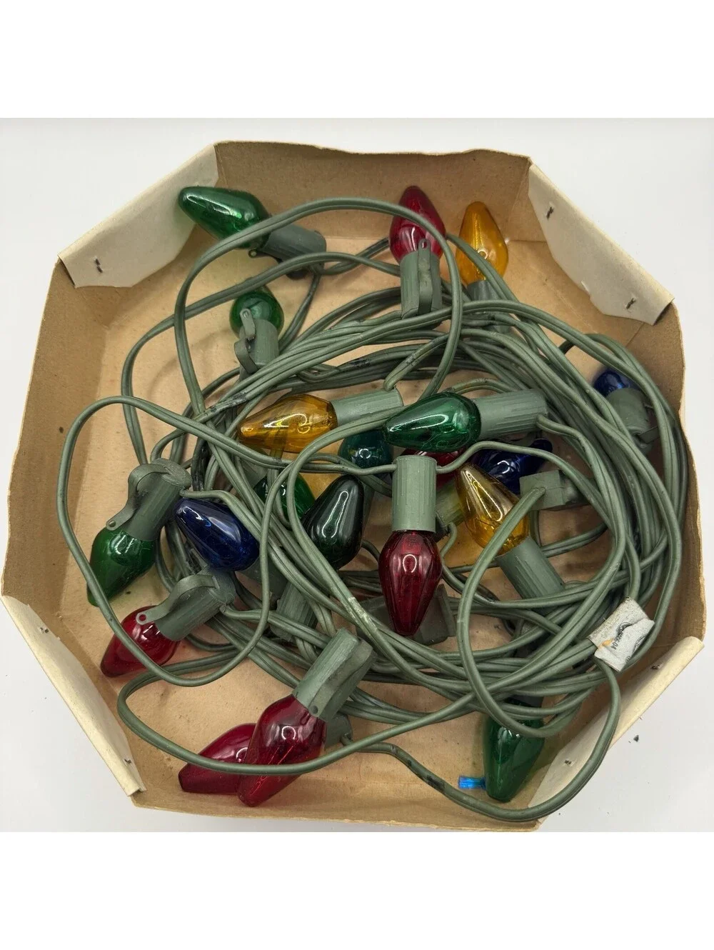 Vintage Flower Petal Christmas Lights Multi Colored C7 Clip On Kris Kringle